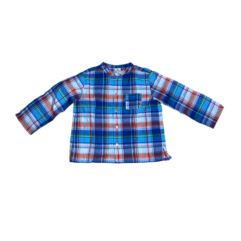 Bonton kids boys plaid shirt made in France size 3